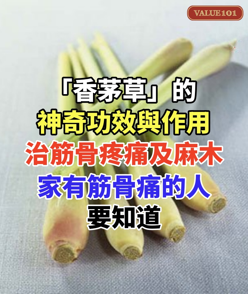 「香茅草」的神奇功效與作用,治筋骨疼痛及半身麻木!家有「筋骨痛」的人要知道
