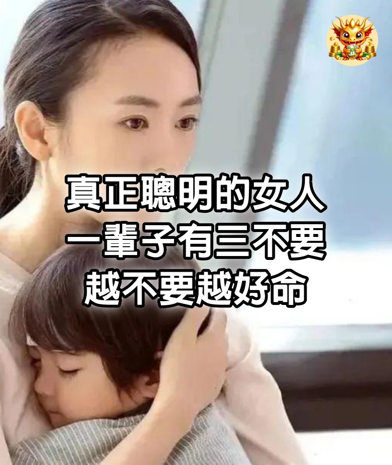 真正聰明的女人,一輩子有三不要,越不要越好命