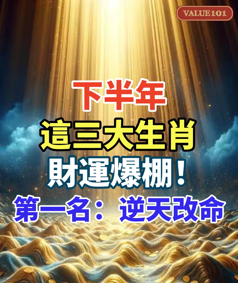 下半年,誰也強不過這三大生肖,財運爆棚,第一名「逆天改命」